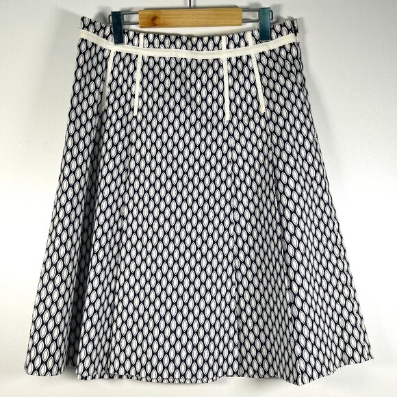 Gap A-Line Y2K stretch skirt in white and Navy size 10 - Picture 1 of 8